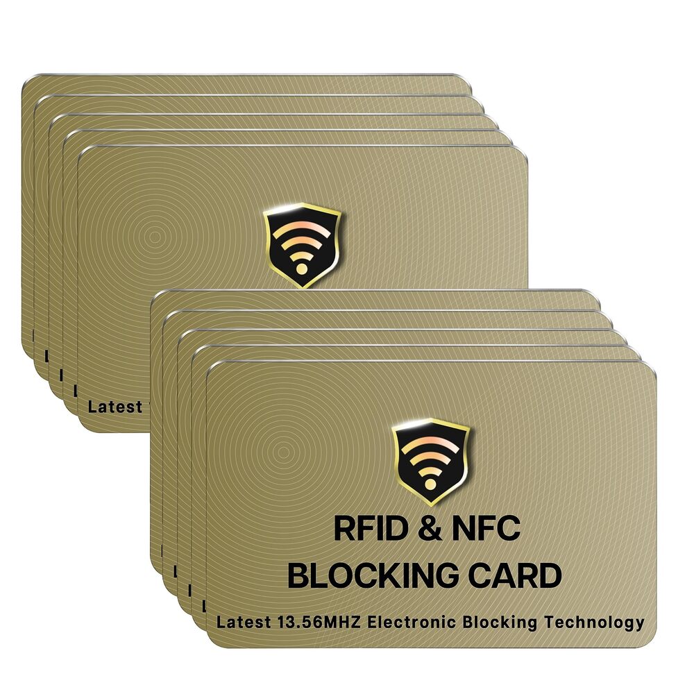 5922 SaiTech RFID Protected Cards, Golden 10 Pack: Entire Wallet Purse